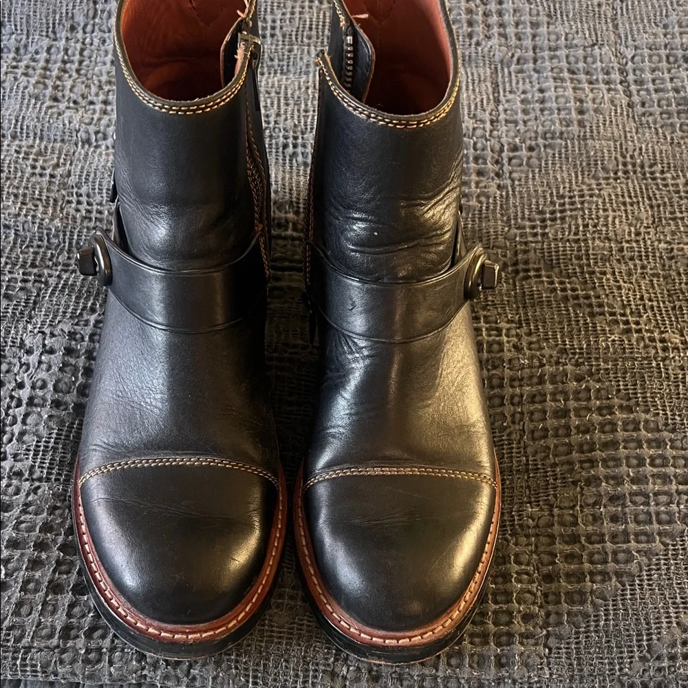 Coach Black Leather Ankle Booties - Picture 9 of 16